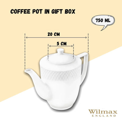 White Coffee Pot 25 Oz | 750 Ml In Gift Box