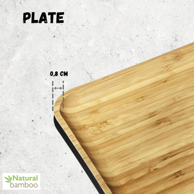 Natural Bamboo Plate 8" X 8" | 20,5 Cm X 20.5 Cm WL-771021/A - NYStep