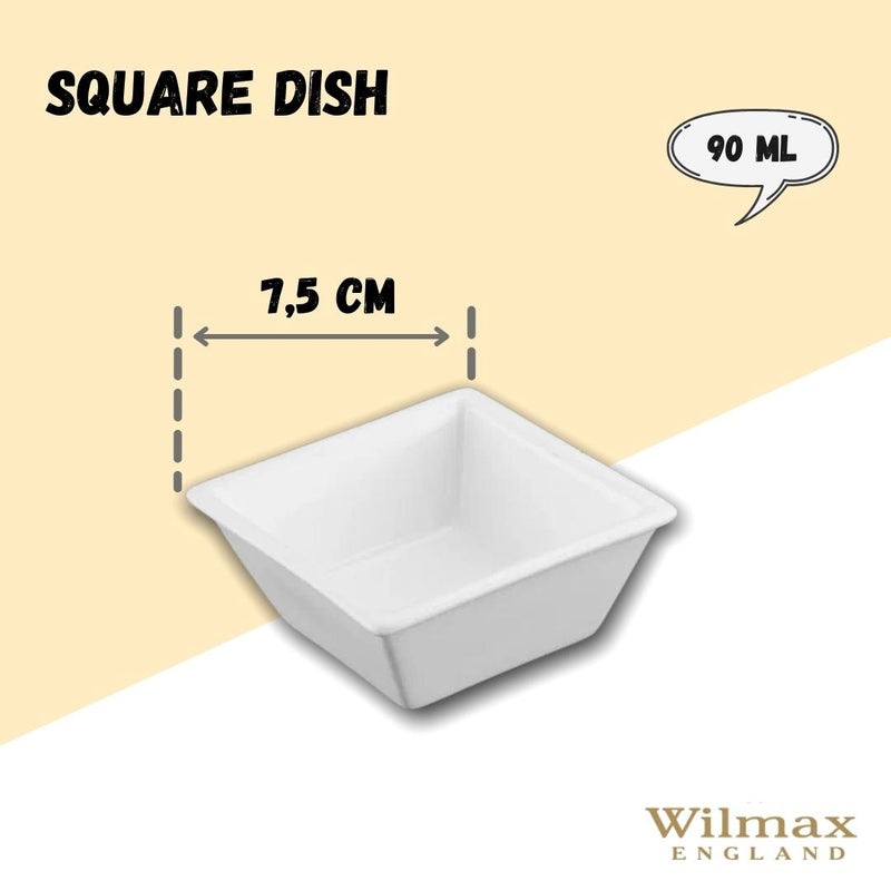 White Square Snack / Sauce Dish 3" inch X 3" inch X 1.25&