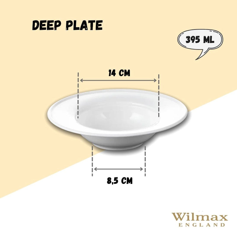 White Deep Plate 9" inch | 23 Cm 13 Oz | 395 Ml