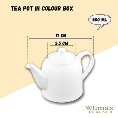 White Teapot 17 Oz | 500 Ml In Colour Box