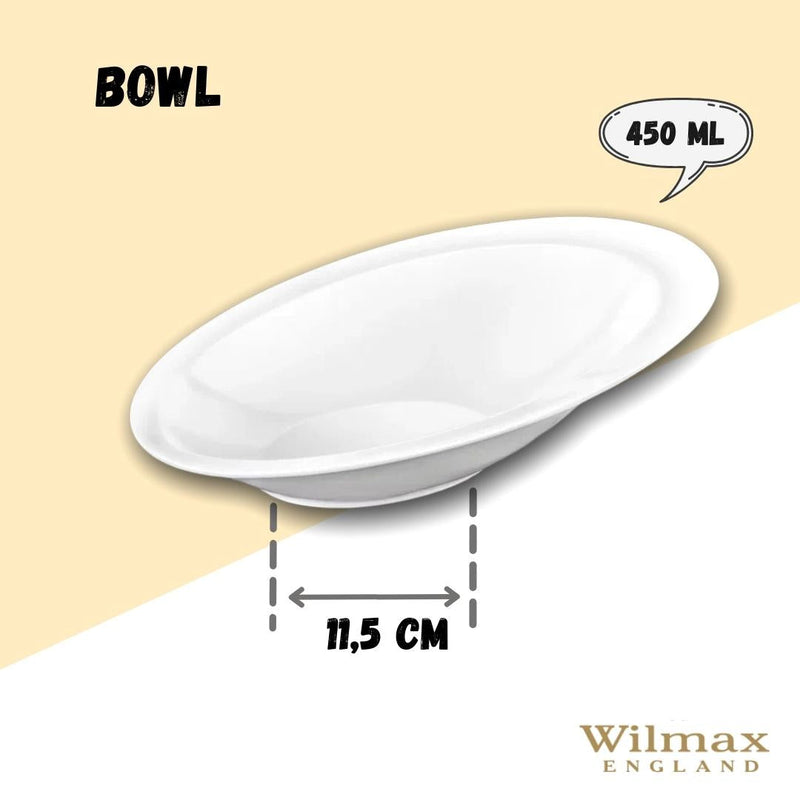 White Ceaser Salad Bowl 11" inch X 7.5 | 27.5 X 18.5 Cm