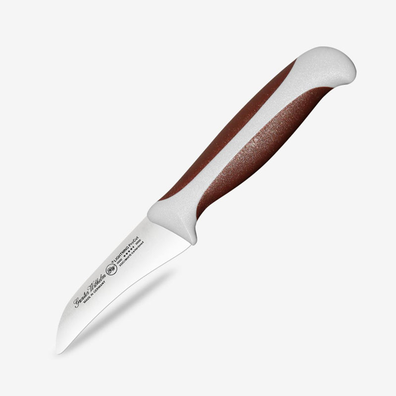 Gunter Wilhelm Lightning Curved Birds Beak Knife, 3 Inch | Brown and Grey Handle SKU: 10-102-0103