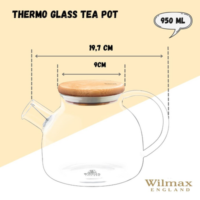 Thermo Glass TeaPot 32 Fl Oz | 950 Ml - NYStep