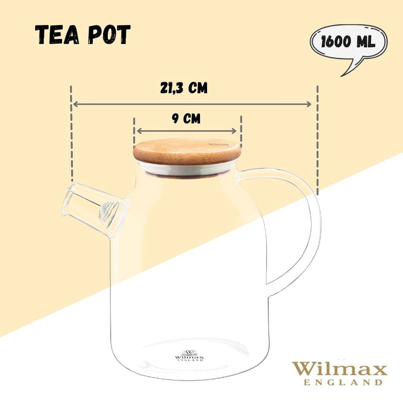 Thermo Glass Teapot 54 Fl Oz | High temperature and shock resistant