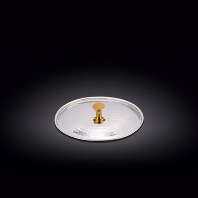 OVAL LID WITH GOLD KNOB 5.5" X 4.5" | 14 X 11.5 CM