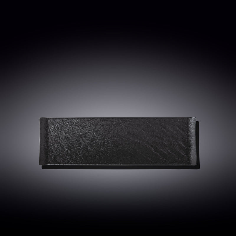 Black Porcelain Slate look Rectangular Dish 11.75" inch X 3.75" inch