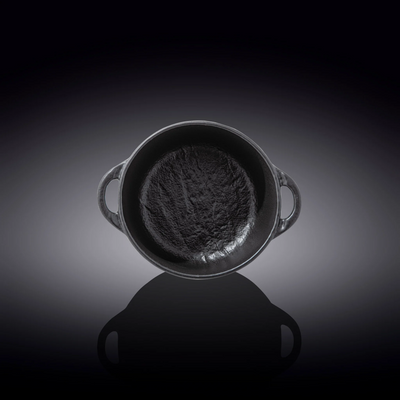 Black Porcelain Slate look Pot With Lid 7" X 4.25" | 20 Fl Oz| 600 Ml - NYStep