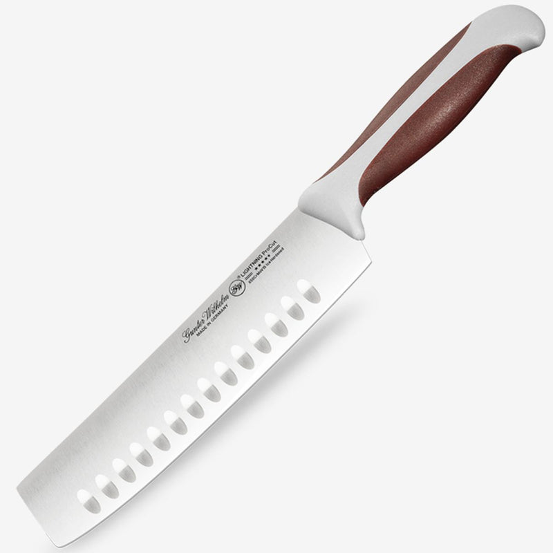 Gunter Wilhelm Lightning Nakiri Vegetable Cleaver/Knife, 7.5 Inch | Brown and Grey ABS Handle SKU: 10-110-0475