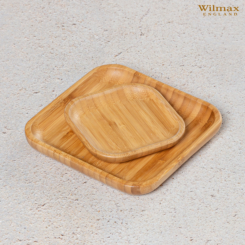 Bamboo Square Platter 12" inch X 12" inch | For Appetizers / Barbecue / Steak