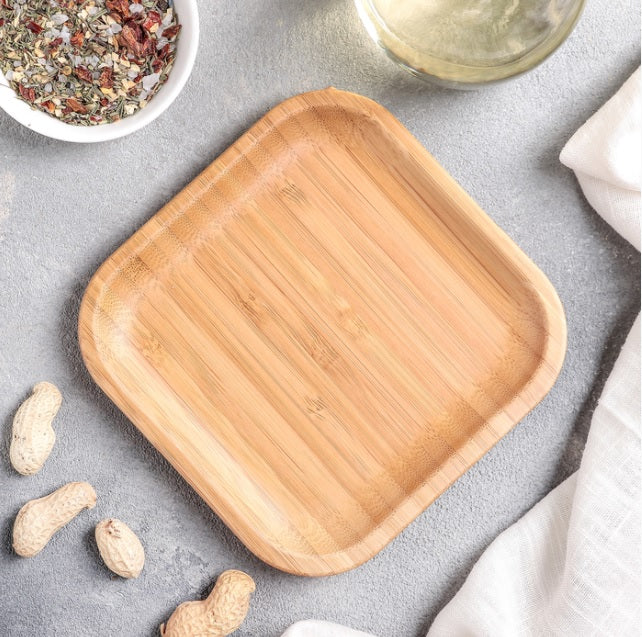 Bamboo Square Plate 6" inch X 6" inch |For Appetizers