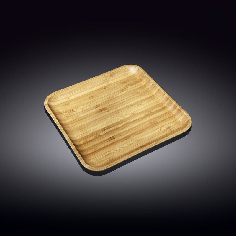 Set Of 6 Bamboo Square Plate 8" inch X 8" inch | For Appetizers / Barbecue