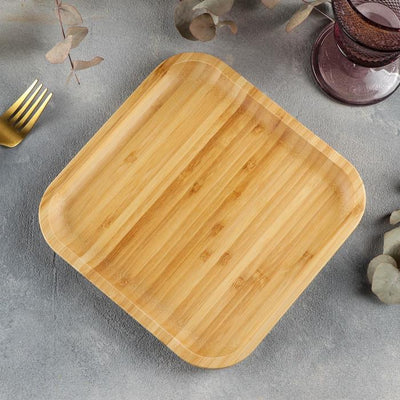 Bamboo Square Plate 8" inch X 8" inch | For Appetizers / Barbecue