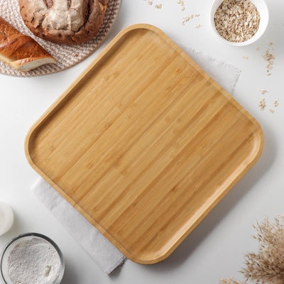 Bamboo Square Platter 12" inch X 12" inch | For Appetizers / Barbecue / Steak