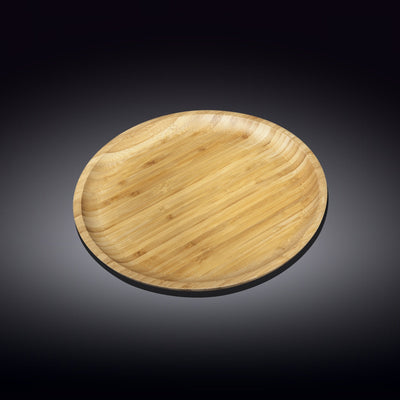 Set Of 6 Bamboo Round Plate 9" inch |For Appetizers / Barbecue / Steak