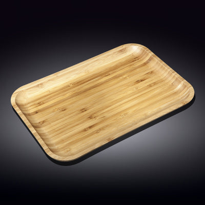 Set Of 3 Bamboo Platter 14" inch X 10" inch | For Appetizers / Barbecue / Steak