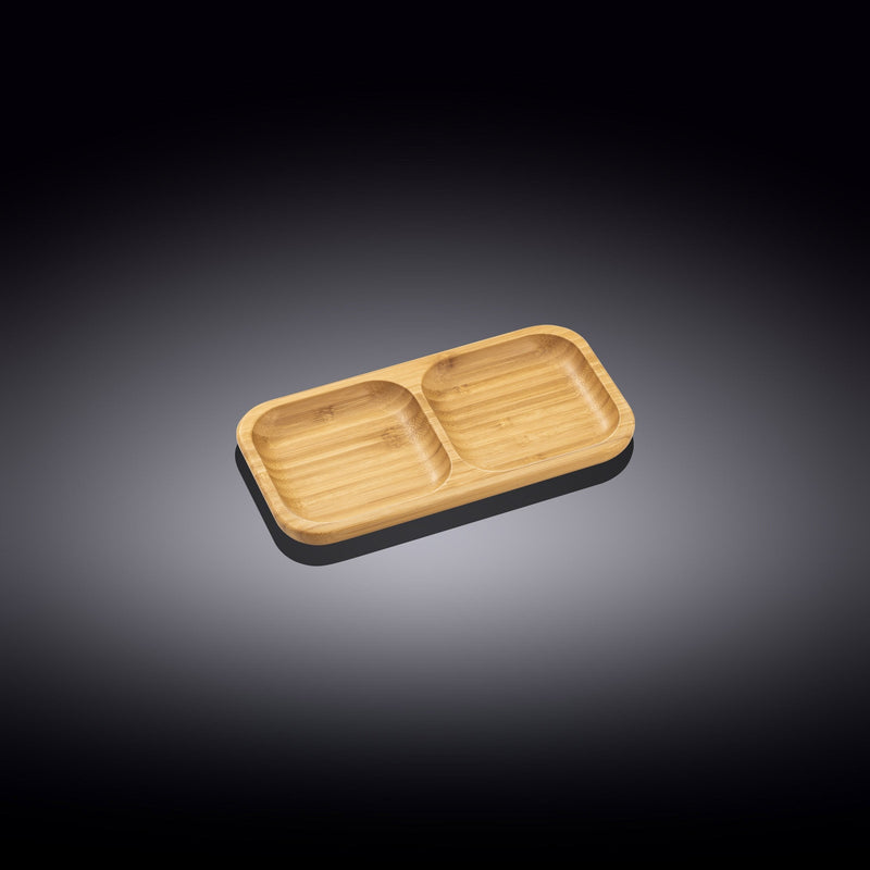 Natural Bamboo Divided Dish 8.5" X 4.5" | 22 X 11.5 Cm WL-771223/A