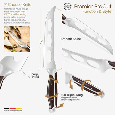 Gunter Wilhelm Premier Cheese Knife, 7 Inch | Dark Brown ABS Handle SKU: 30-324-0807