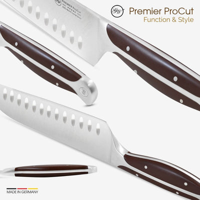 Gunter Wilhelm Premier Santoku Knife, 7 Inch | Dark Brown ABS Handle SKU: 30-315-0407