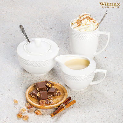 White Sugar Bowl 11 Oz & Creamer