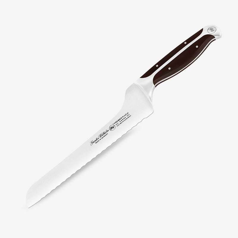 Gunter Wilhelm Premier Offset Bread Knife, 8 Inch | Dark Brown ABS Handle SKU: 30-348-1508