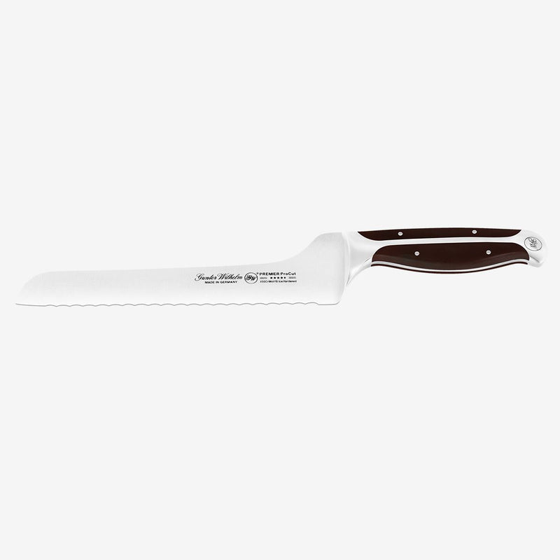 Gunter Wilhelm Premier Offset Bread Knife, 8 Inch | Dark Brown ABS Handle SKU: 30-348-1508