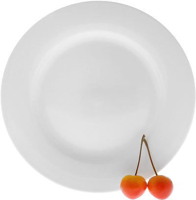 Set Of 6 Professional Rolled Rim White Dessert Plate 8" inch | 20 Cm