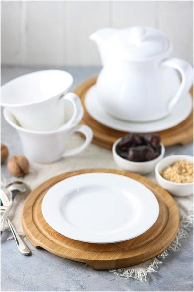 Professional Rolled Rim White Dessert Plate 8" inch | 20 Cm