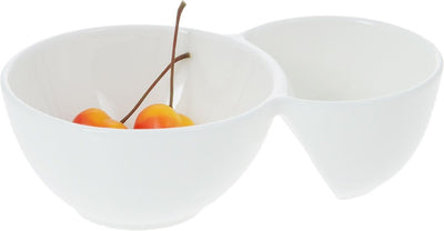 Double White Dish 7.5" inch X 4.5" inch X 2" inch | 18.5 X 11 X 5 Cm