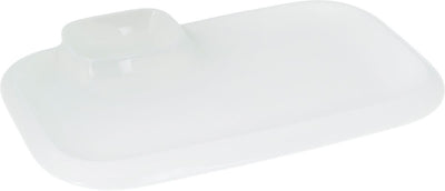 White Rectangular Platter With Sauce Compartment 14" inch X 8.5" inch|