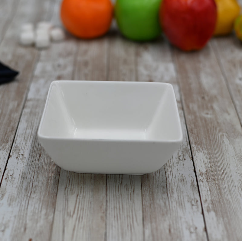 Fine Porcelain Square Dish 4.75" X 4.5" X 2.5" | 12 X 11 X 6 Cm 11 Fl Oz |330 Ml WL-992611/A