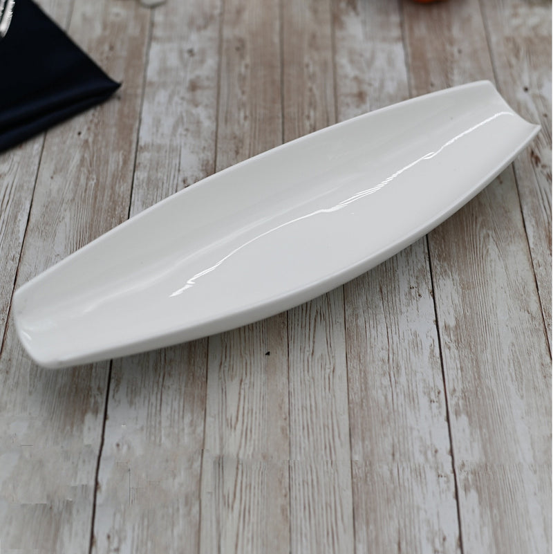 Set Of 6 White Celery Tray / Dish 13" inch | 33 Cm