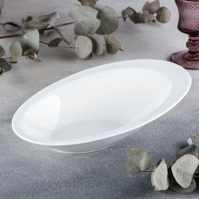 White Ceaser Salad Bowl 11" inch X 7.5 | 27.5 X 18.5 Cm