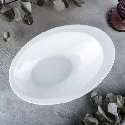 White Ceaser Salad Bowl 11" inch X 7.5 | 27.5 X 18.5 Cm