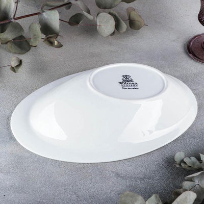 White Ceaser Salad Bowl 11" inch X 7.5 | 27.5 X 18.5 Cm