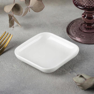 Small White Square Dish 3.5" inch X 3.5" inch | 8.5 X 8.5 Cm