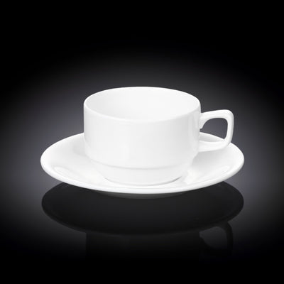 Fine Porcelain 7 Oz | 220 Ml Tea Cup & Saucer WL-993008/Ab - NYStep