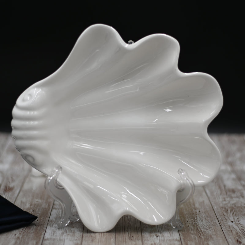 Set Of 2 White Shell Dish 11.5" inch X 11" inch | 28.5 X 28 Cm