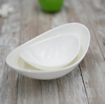 Set Of 6 White Sauce Dish 5" inch X 3.5'' X 1.7'' |