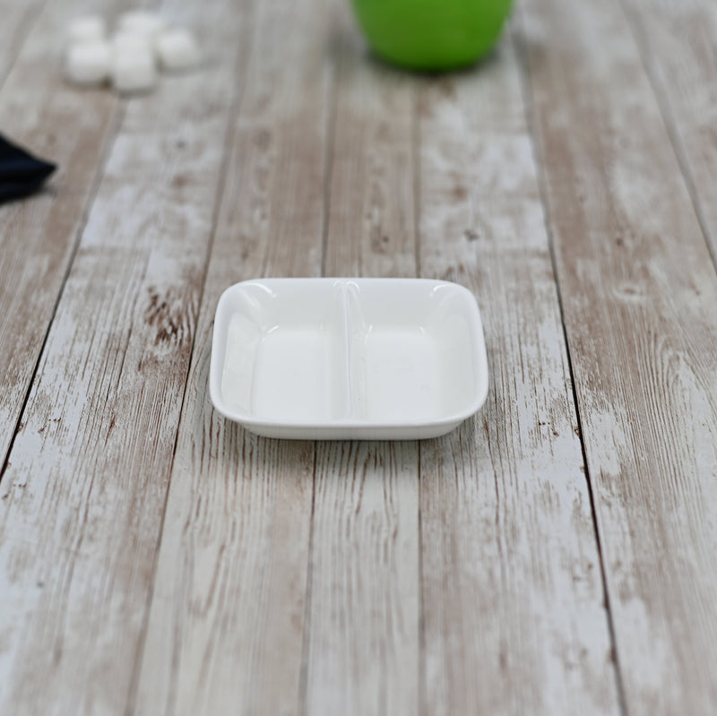 Set Of 12 Rectangle White Soy Dish 3.25" inch X 3.25" inch |