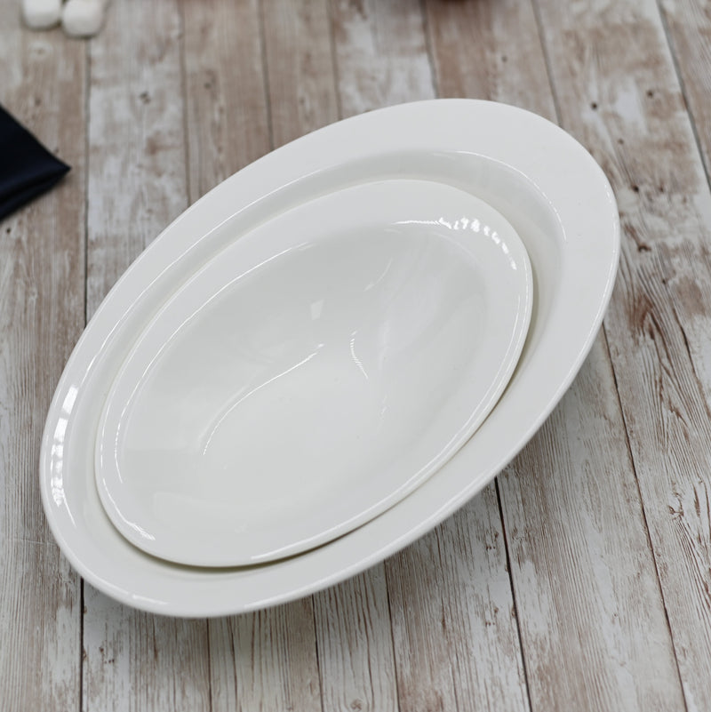 White Ceaser Salad Bowl 8.5" inch X 6" inch | 21 X 14.5 Cm