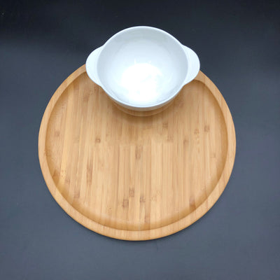 Bamboo And Fine Porcelain Set For Single Serve Soup Or Cereal Or Your Favorite Dessert