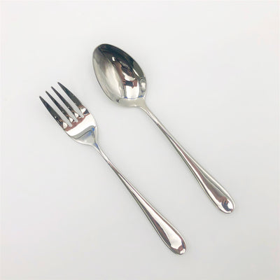 Stainless Steel Serving Fork And Knife Set Of 2 Pieces Great For Entertaining WL-555048