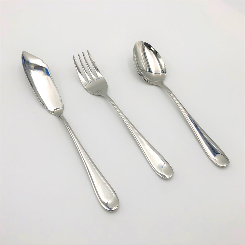 Stainless Steel Serving Fork And Knife And A Large Fish Knife Set Of 3 Pieces Great For Entertaining WL-555049