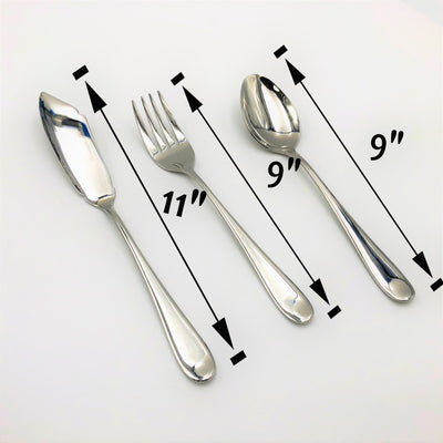 Stainless Steel Serving Fork And Knife And A Large Fish Knife Set Of 3 Pieces Great For Entertaining