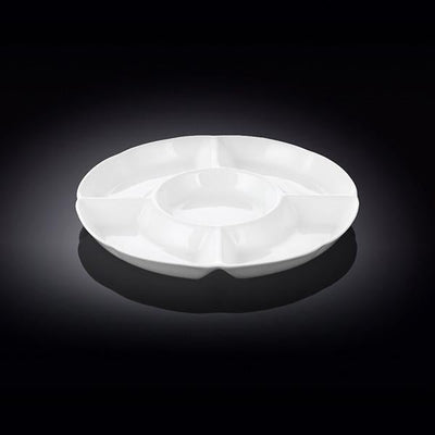 White Divided Round Dish 10" inch | 25.5 Cm