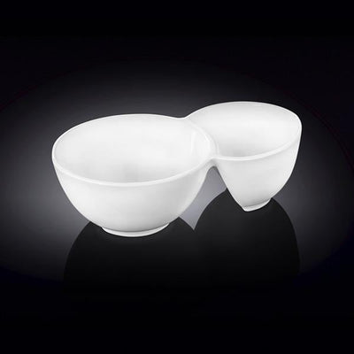 Set Of 6 Double White Dish 7.5" inch X 4.5" inch X 2" inch | 18.5 X 11 X 5 Cm