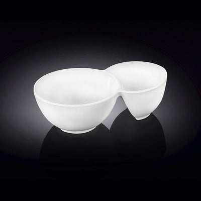 Set Of 6 Double White Dish 6" inch X 3.5" inch X 2" inch | 15 X 9 X 4.5 Cm