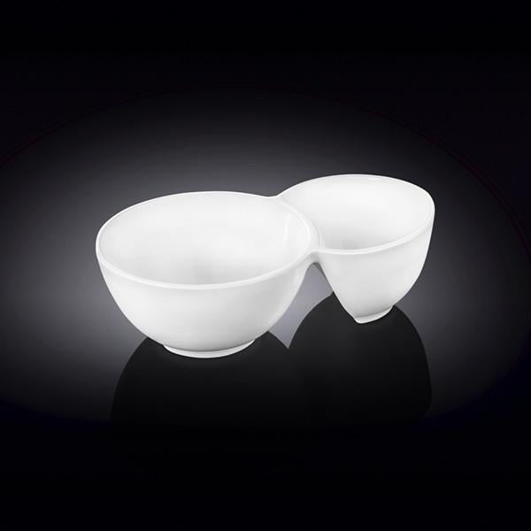 Set Of 6 Double White Dish 5" inch X 3" inch X 1.5" inch | 12.5 X 7.5 X 3.5 Cm