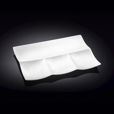 White Rectangle Divided Platter 12" inch X 8" inch |